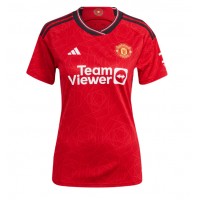 Dres Manchester United Diogo Dalot #20 Domáci pre Ženy 2023-24 Krátky Rukáv